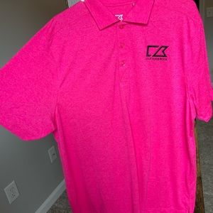 Bright pink cutter and buck golf polo size large